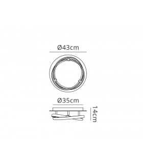 Flush 30W LED 2800K, 2500lm, Dimmable, Brown Oxide, White Acrylic - 2