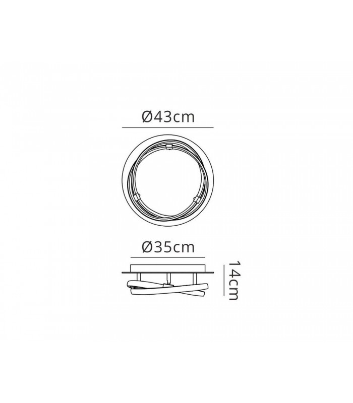 Flush 30W LED 2800K, 2500lm, Dimmable, Brown Oxide, White Acrylic - 2