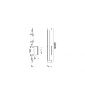 Touch Dimmer Wall Lamp 6W LED 2800K, 420lm, Brown Oxide, Frosted Acrylic - 2