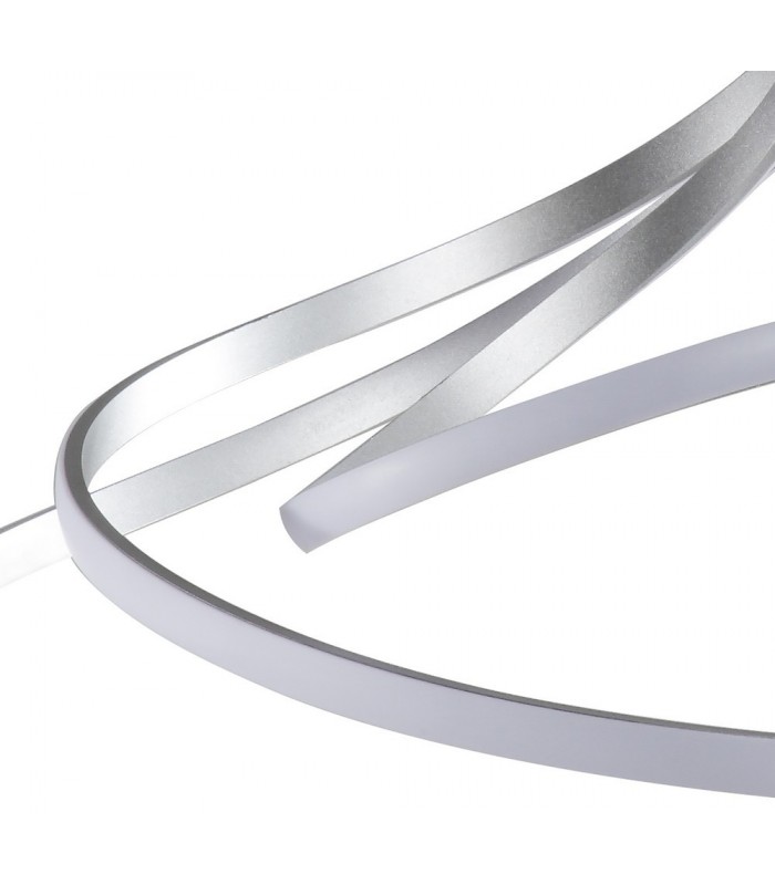 Semi Flush Ceiling 80W LED 3000K, 6200lm, Dimmable Silver, Frosted Acrylic, Polished Chrome - 5