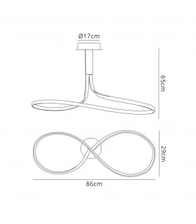 Semi Flush Ceiling 40W LED 2800K, 3200lm, Frosted Acrylic, Brown Oxide - 2