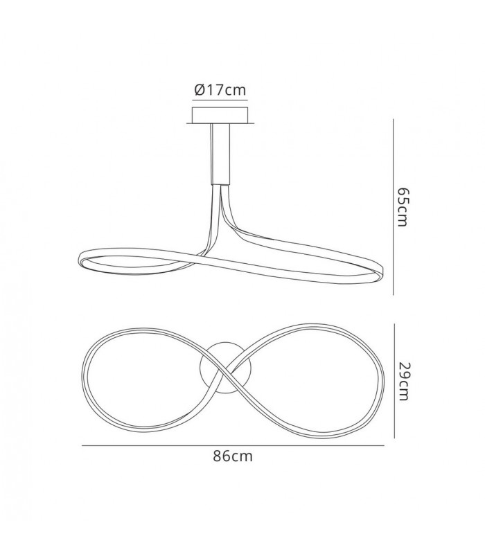 Semi Flush Ceiling 40W LED 2800K, 3200lm, Frosted Acrylic, Brown Oxide - 2