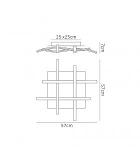 Flush Ceiling 34W LED 2800K, 2600lm, Dimmable Frosted Acrylic, Brown Oxide - 2