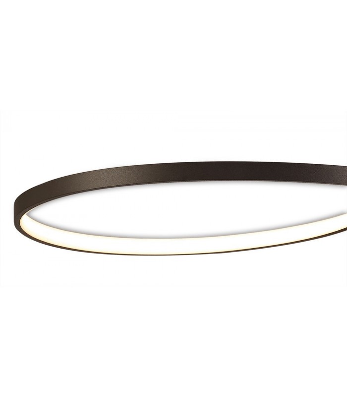 XL Semi Flush Ceiling 50W LED 2800K, 3900lm, Dimmable Frosted Acrylic, Brown Oxide - 5
