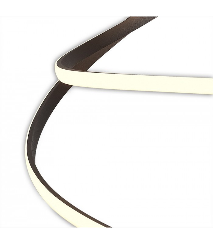 XL Semi Flush Ceiling 80W LED 2800K, 6200lm, Dimmable Frosted Acrylic, Brown Oxide - 6