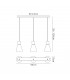 Linear Ceiling Pendant 3L 3 x E27 Max 40W, White, Black - 2