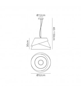 Dome Ceiling Pendant Large 3x40W (No Inc), Alumimium, Iron - 2