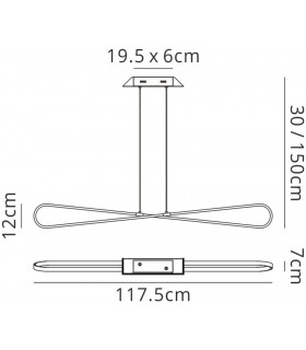 Ceiling Pendant 42W LED 3000K, 3650lm, Polshied Chrome, White, White Acrylic - 2