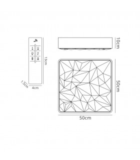 Flush 50cm Square 40W LED 3000-6500K Tuneable, 3100lm, Remote Control White - 2