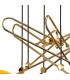 Ceiling Cluster Pendant 6 Light E27, Gold - 5