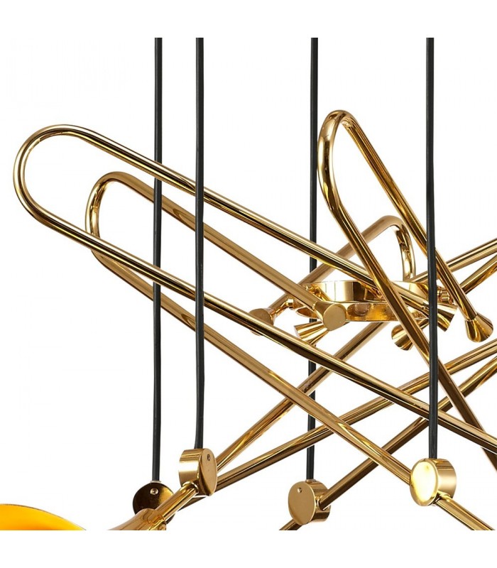 Ceiling Cluster Pendant 6 Light E27, Gold - 5