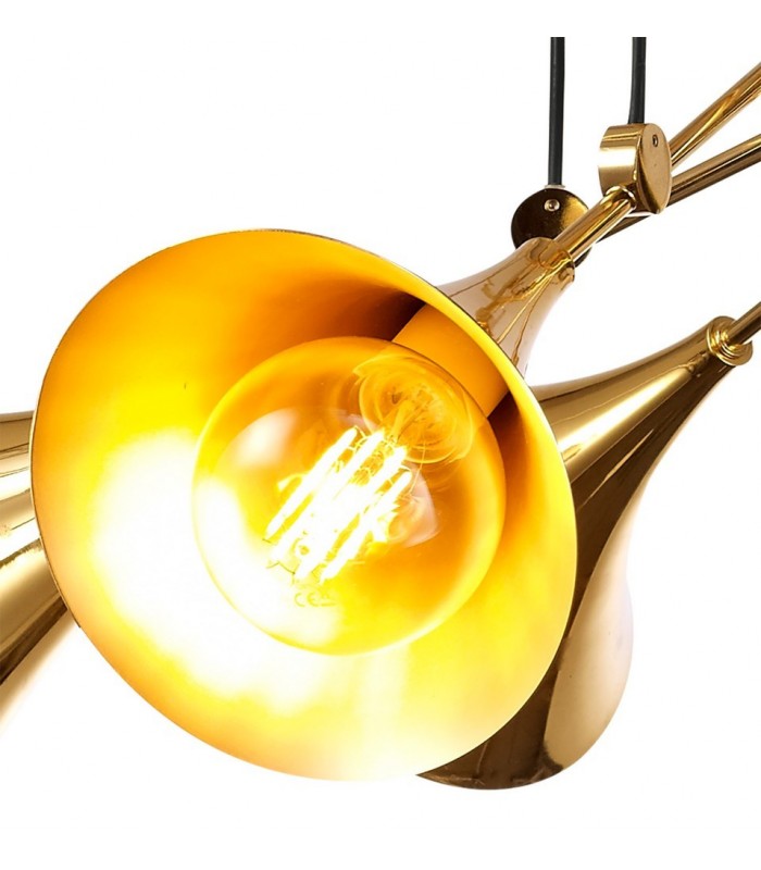 Ceiling Cluster Pendant 6 Light E27, Gold - 7