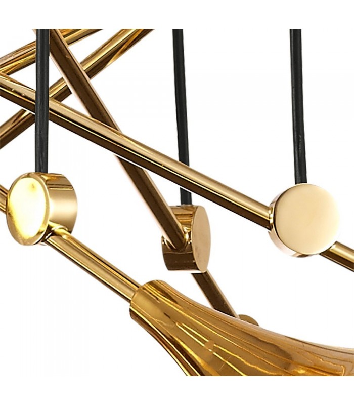 Ceiling Cluster Pendant 6 Light E27, Gold - 9
