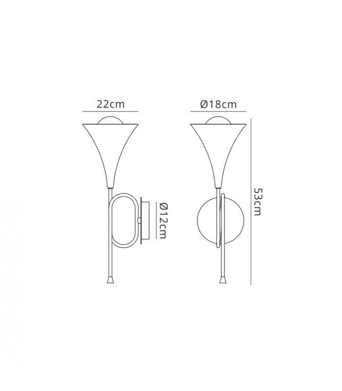 Wall Light 1 x E27, Gold - 2