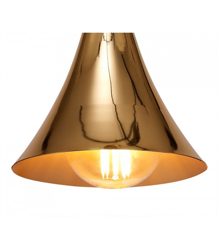 Ceiling Pendant 1 Light E27, Gold - 5