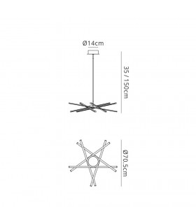 Ceiling Pendant 69cm Round 42W 3000K, 3700lm, Dimmable Silver, Frosted Acrylic, Polished Chrome - 2