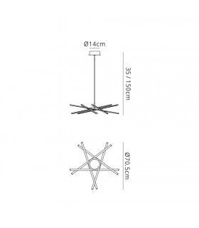 Ceiling Pendant 69cm Round 42W 3000K, 3700lm, Silver, Frosted Acrylic, Polished Chrome - 2