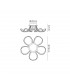 Ceiling 74cm Round 5 Looped Arms 60W LED 3000K, 4800lm, Dimmable Silver, Frosted Acrylic, Polished Chrome - 2
