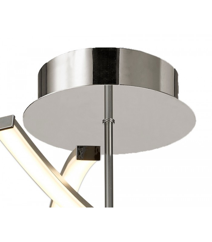 Ceiling 70.5cm Round 42W 3000K, 3700lm, Dimmable, Silver, Frosted Acrylic, Polished Chrome - 3