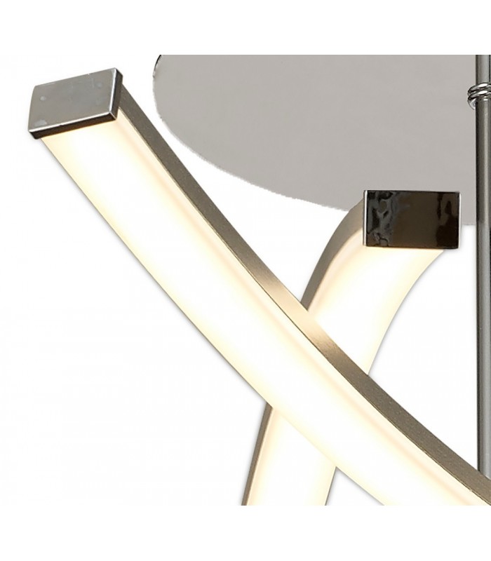 Ceiling 70.5cm Round 42W 3000K, 3700lm, Dimmable, Silver, Frosted Acrylic, Polished Chrome - 5