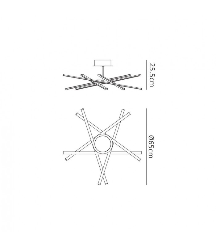 Ceiling 70.5cm Round 42W 3000K, 3700lm, Dimmable, Silver, Frosted Acrylic, Polished Chrome - 2