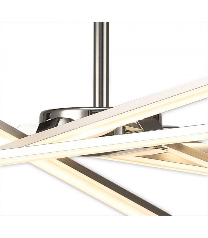 Ceiling 70.5cm Round 42W 3000K, 3700lm, Dimmable, Silver, Frosted Acrylic, Polished Chrome - 3