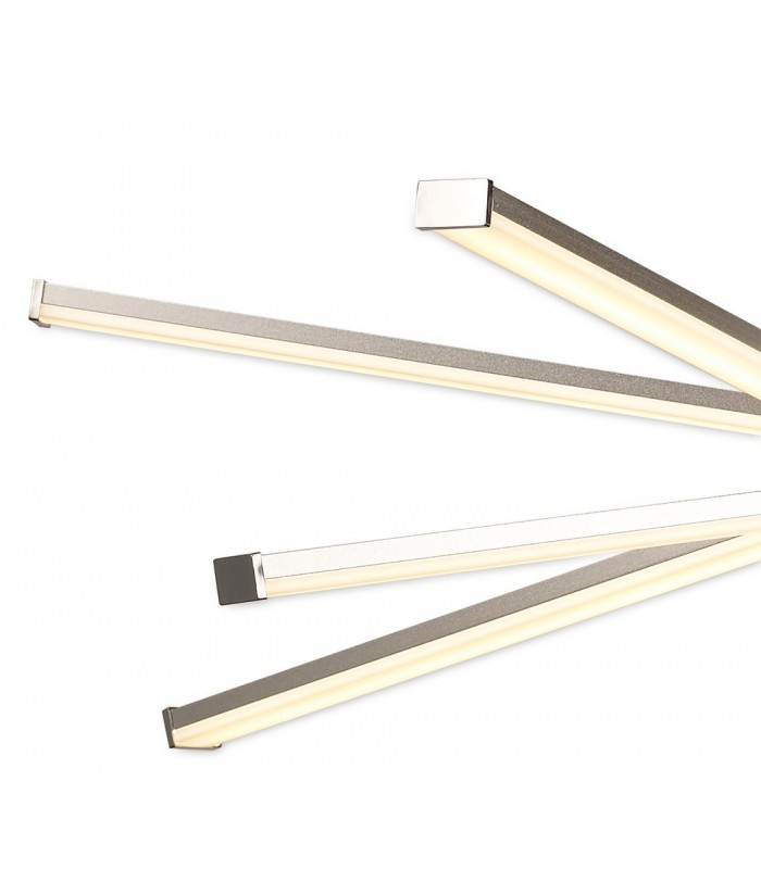 Ceiling 70.5cm Round 42W 3000K, 3700lm, Dimmable, Silver, Frosted Acrylic, Polished Chrome - 6