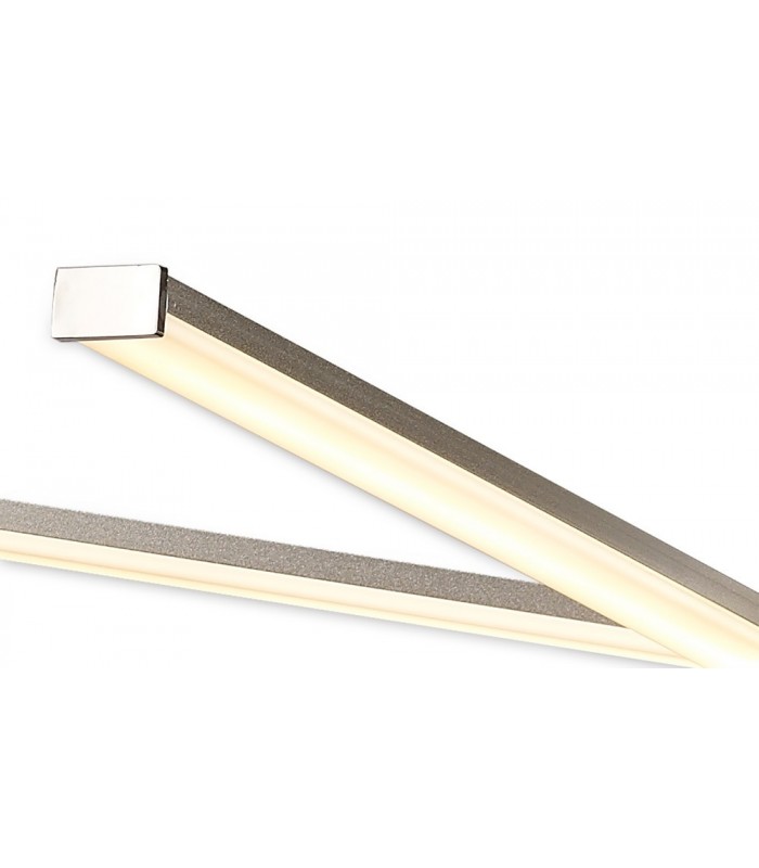 Ceiling 70.5cm Round 42W 3000K, 3700lm, Dimmable, Silver, Frosted Acrylic, Polished Chrome - 8