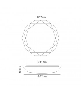 Flush Ceiling Light 51.5cm, Round 54W LED, 5000K, 4000lm - 2