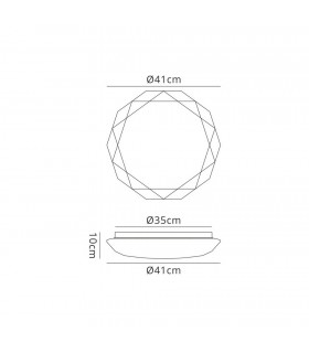Flush Ceiling Light 41cm, Round 36W LED, 5000K, 2700lm - 2