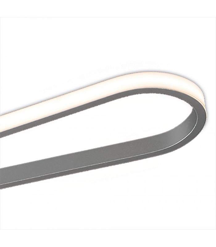 Flush Ceiling Light 36W LED 3000K, 3150lm, Polished Chrome, Frosted Acrylic - 5
