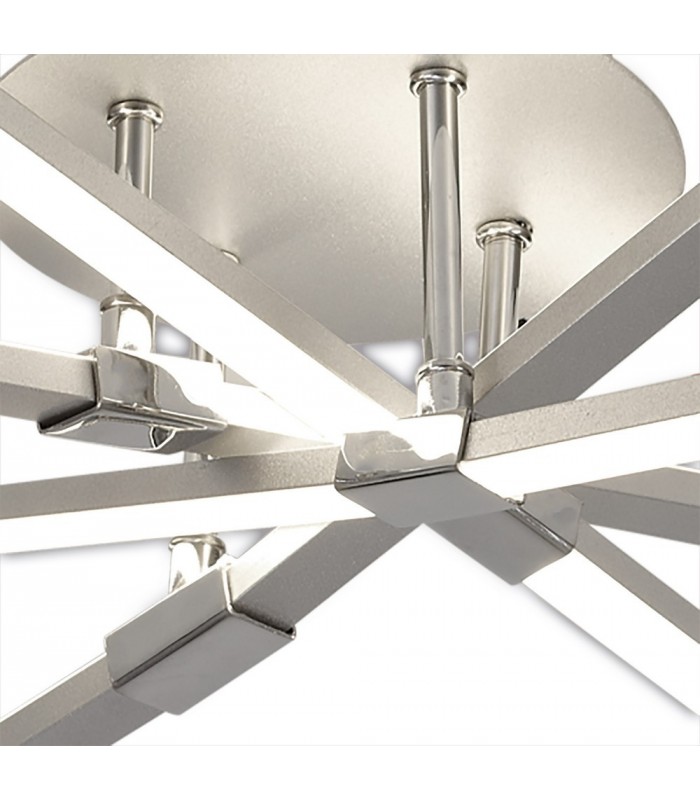 Flush Ceiling Light 40W LED 3000K, 3500lm, Polished Chrome, Frosted Acrylic - 4