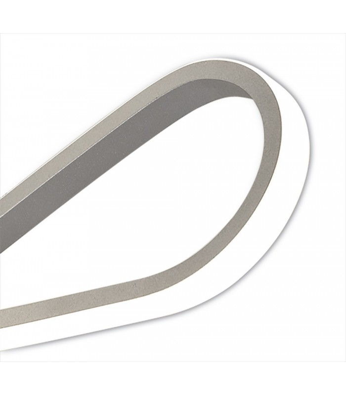 Flush Ceiling Light 40W LED 3000K, 3500lm, Polished Chrome, Frosted Acrylic - 7