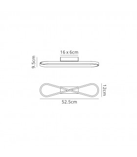 Wall Lamp 20W LED 3000K, 1750lm, Polished Chrome, White, Frosted Acrylic - 2