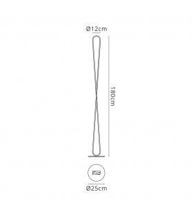 Floor Lamp 50W LED 3000K, 4300lm, Dimmable, White, Frosted Acrylic - 2