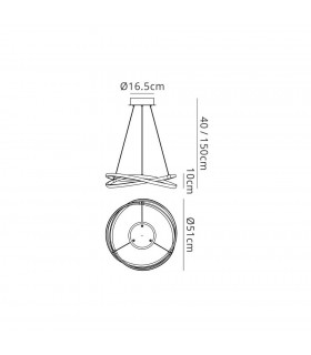 Ceiling Pendant 42W LED 3000K, 3400lm, Dimmable White, White Acrylic - 2