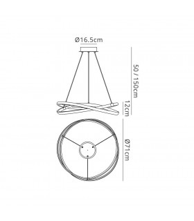 Ceiling Pendant 60W LED 3000K, 4500lm, Dimmable White, White Acrylic - 2