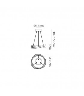 Ceiling Pendant 30W LED 3000K, 2500lm, White, White Acrylic - 2