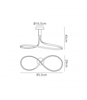 Semi Flush Ceiling 40W LED 3000K, 3200lm, Dimmable White, Frosted Acrylic - 2