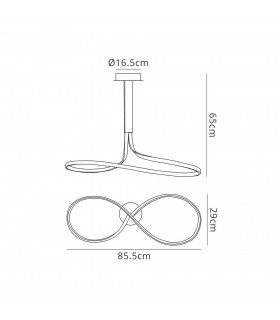 Semi Flush Ceiling Tall 40W LED 3000K, 3200lm, Dimmable White, Frosted Acrylic - 2
