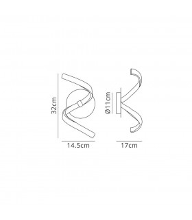 Touch Dimmer Wall Lamp 10W LED 3000K, 850lm, White, Frosted Acrylic - 2