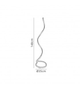 Floor Lamp 22W LED 3000K, 1800lm, Dimmable, White, Frosted Acrylic - 2