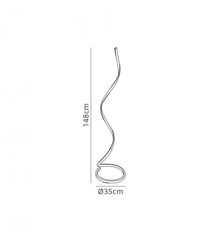 Floor Lamp 22W LED 3000K, 1800lm, Dimmable, White, Frosted Acrylic - 2