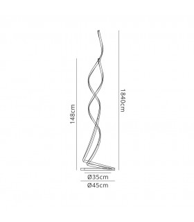XL Floor Lamp 22W LED 3000K, 1800lm, Dimmable White, Frosted Acrylic - 2