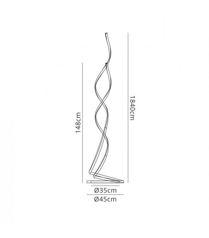 XL Floor Lamp 22W LED 3000K, 1800lm, Dimmable White, Frosted Acrylic - 2