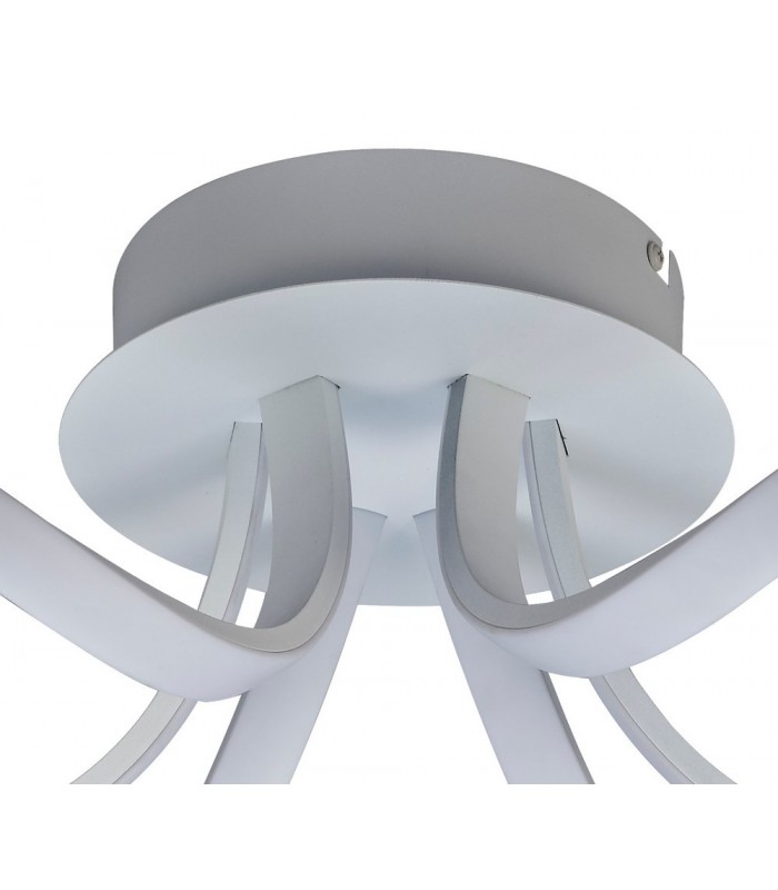 Semi Flush Ceiling Light 48cm Round 3 Looped Arms 36W LED 2800K, 2520lm, Dimmable, White, Frosted Acrylic - 3