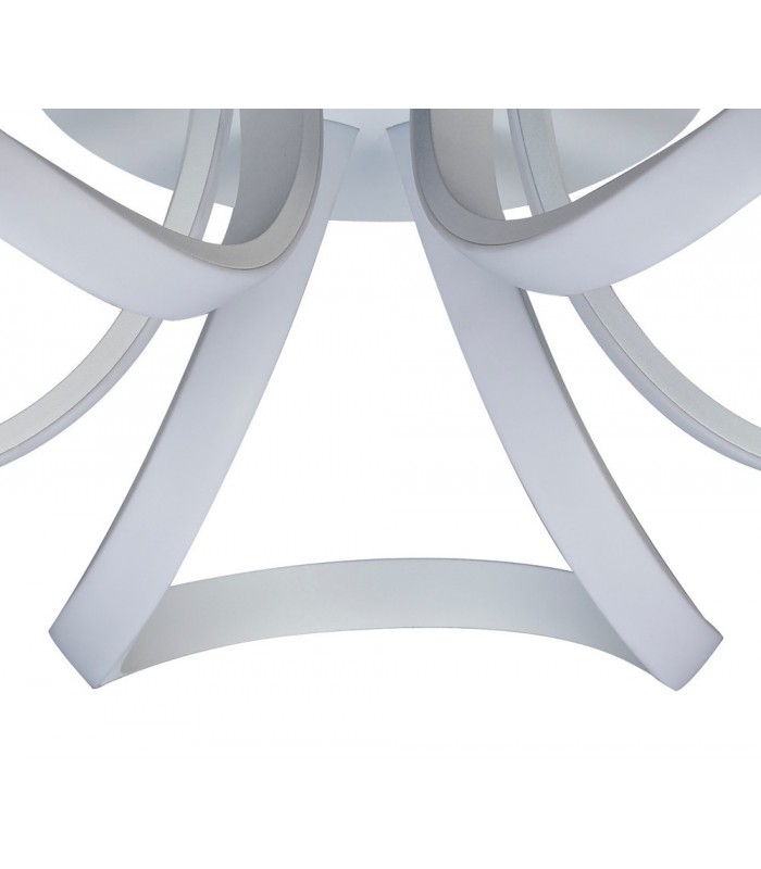Semi Flush Ceiling Light 48cm Round 3 Looped Arms 36W LED 2800K, 2520lm, Dimmable, White, Frosted Acrylic - 5