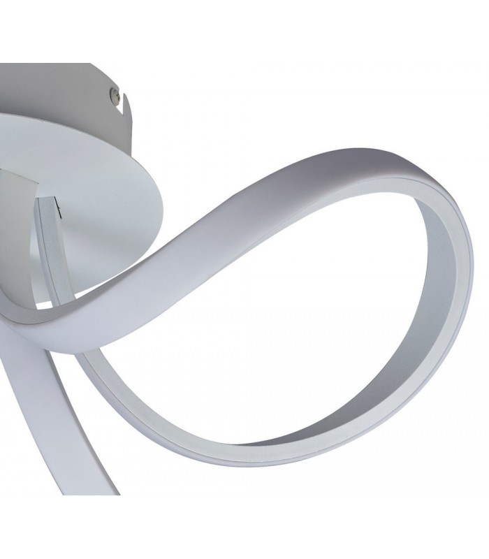 Semi Flush Ceiling Light 48cm Round 3 Looped Arms 36W LED 2800K, 2520lm, Dimmable, White, Frosted Acrylic - 6
