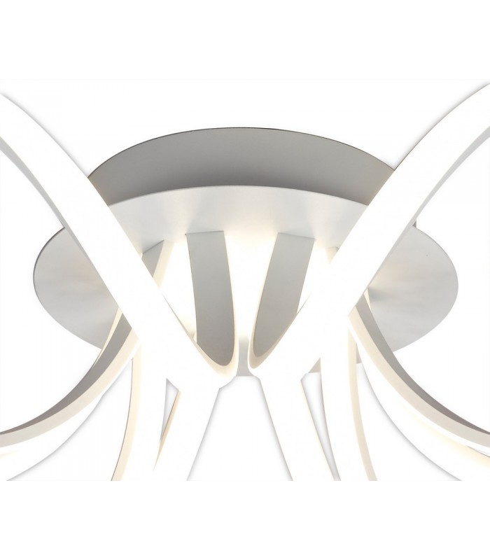 Semi Flush Ceiling Light 74cm Round 5 Looped Arms 60W LED 2800K, 4800lm, Dimmable, White, Frosted Acrylic - 3