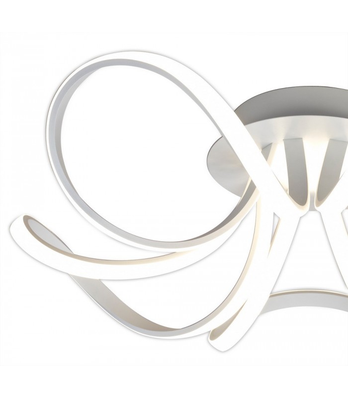 Semi Flush Ceiling Light 74cm Round 5 Looped Arms 60W LED 2800K, 4800lm, Dimmable, White, Frosted Acrylic - 4
